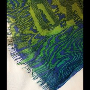 Bright blue and green, light summer scarf