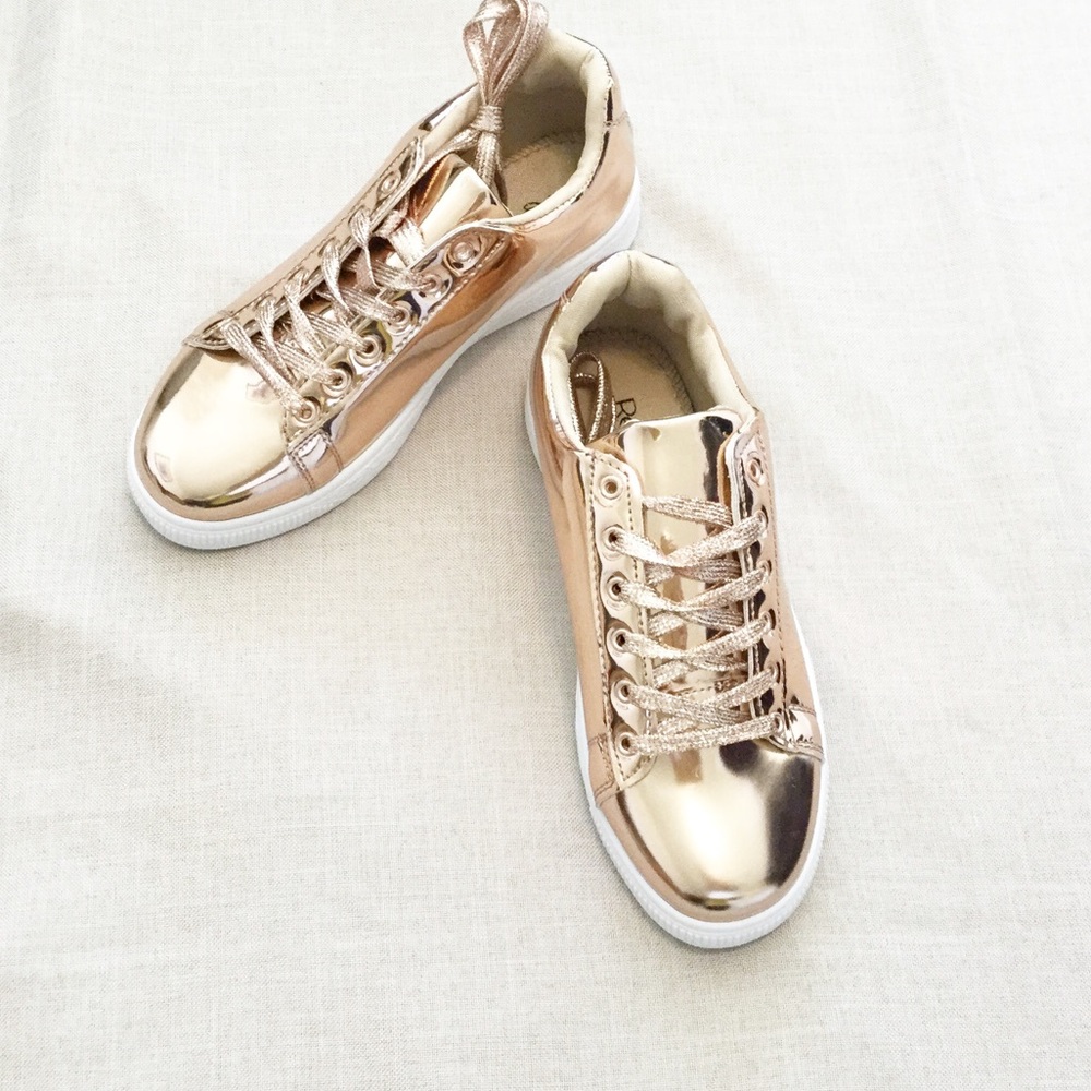 CLOSING OUT SALE‼️Rose Gold Mirror Finish Sneakers - Picture 4 of 6