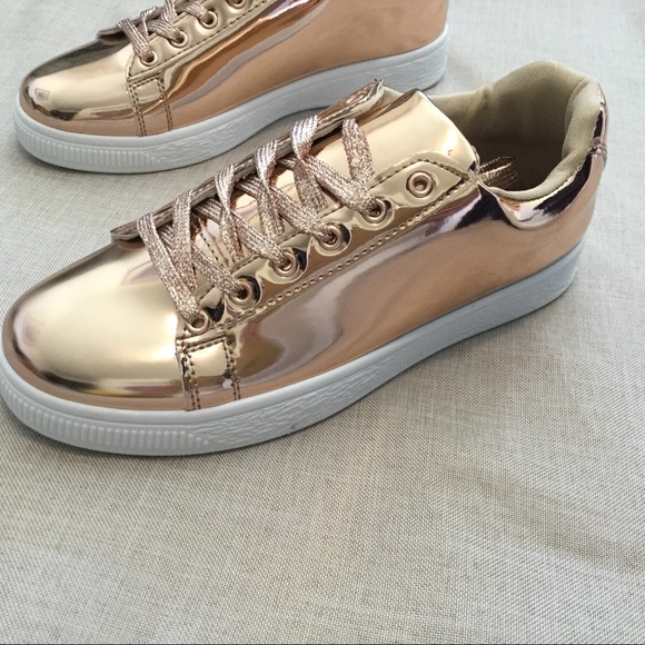 CLOSING OUT SALE‼️Rose Gold Mirror Finish Sneakers - Picture 5 of 6