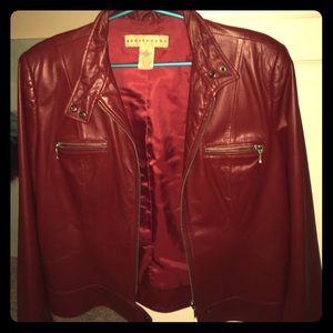 Red genuine leather jacket