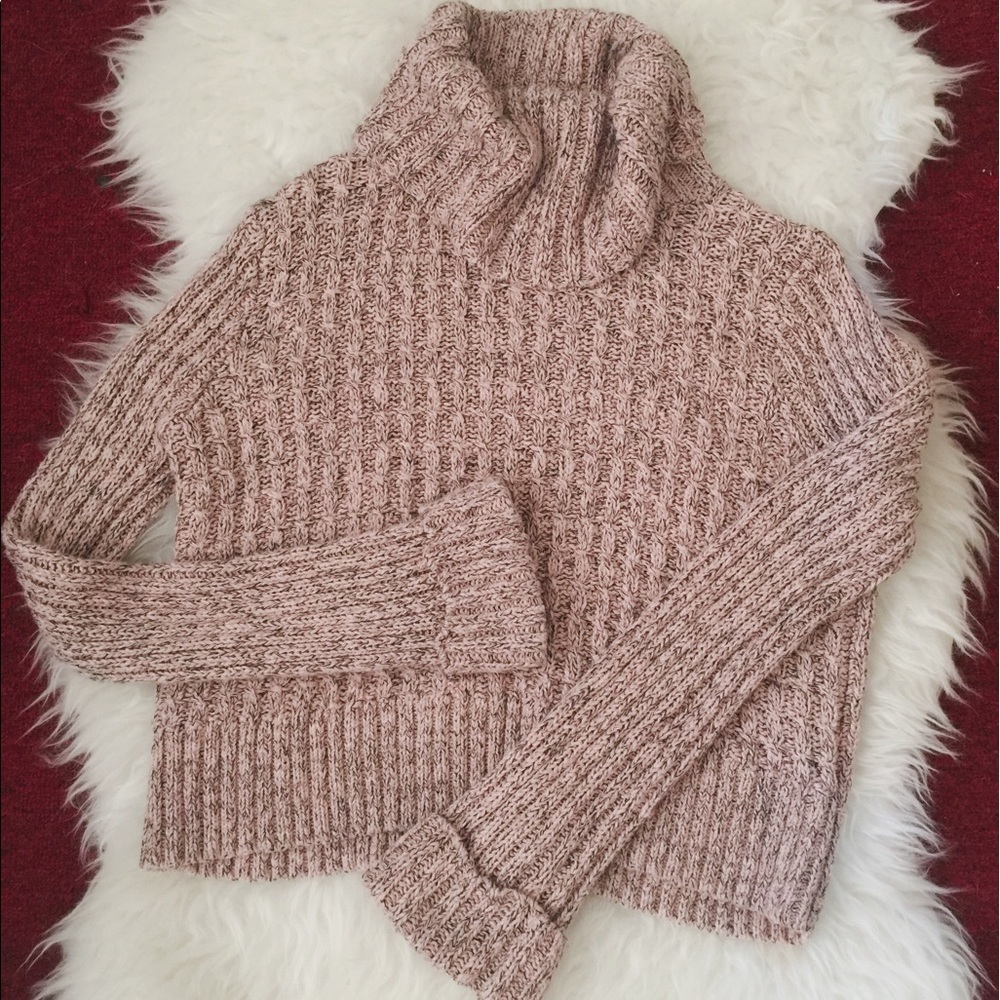 SOLD Free People Cropped Turtle Neck Sweater