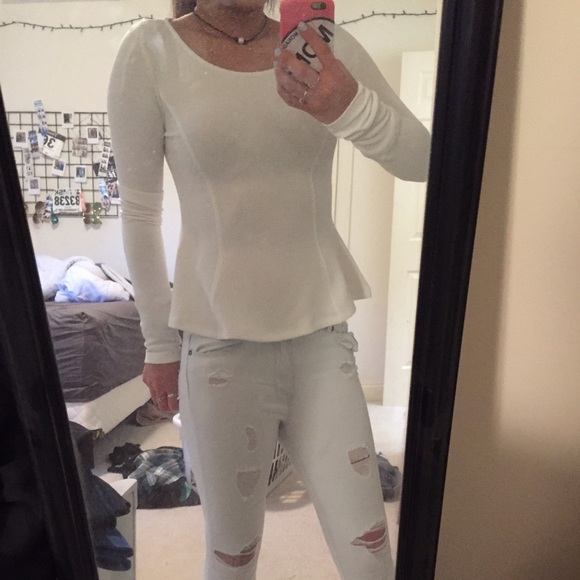 White peplum top! - Picture 4 of 4