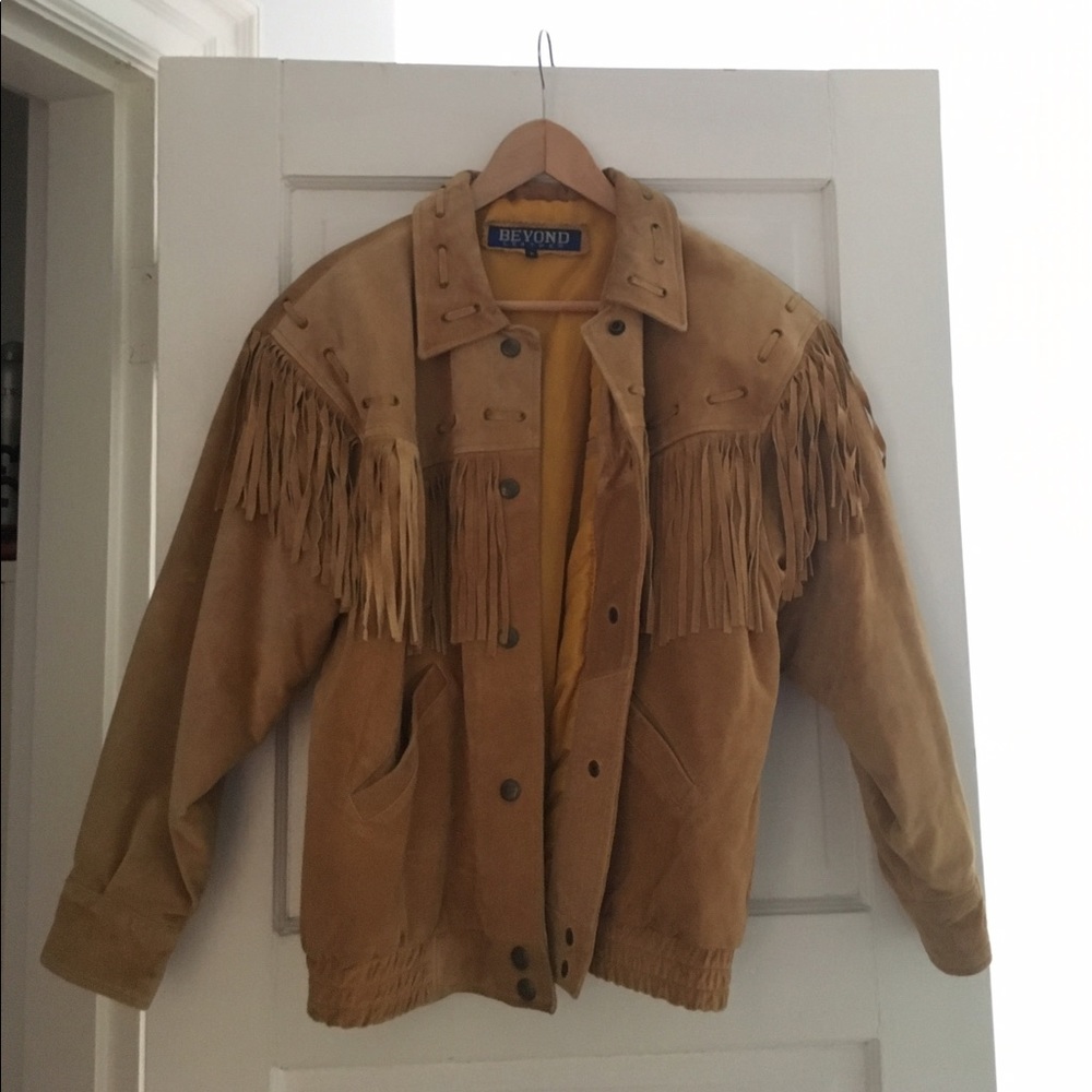 vintage suede fringe jacket