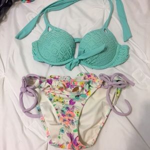 Victoria secret floral bombshell pushup bikini set