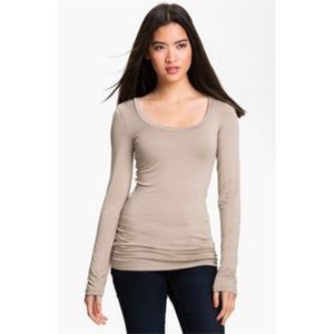 Frenchi scoop neck long sleeve tee