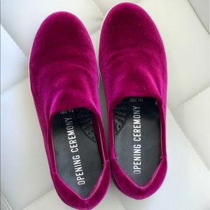 Opening ceremony Size 6 velvet slip-on sneaker