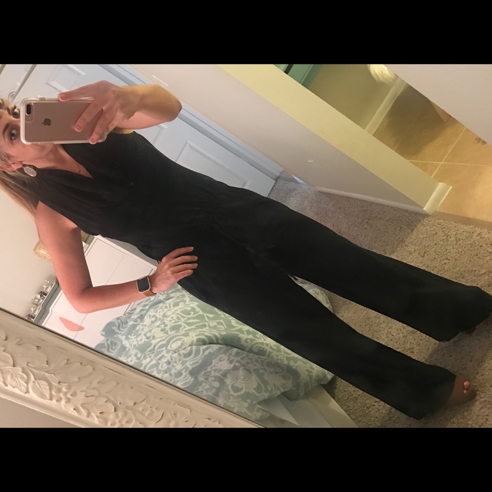 Max Studio black cowl neck jumpsuit