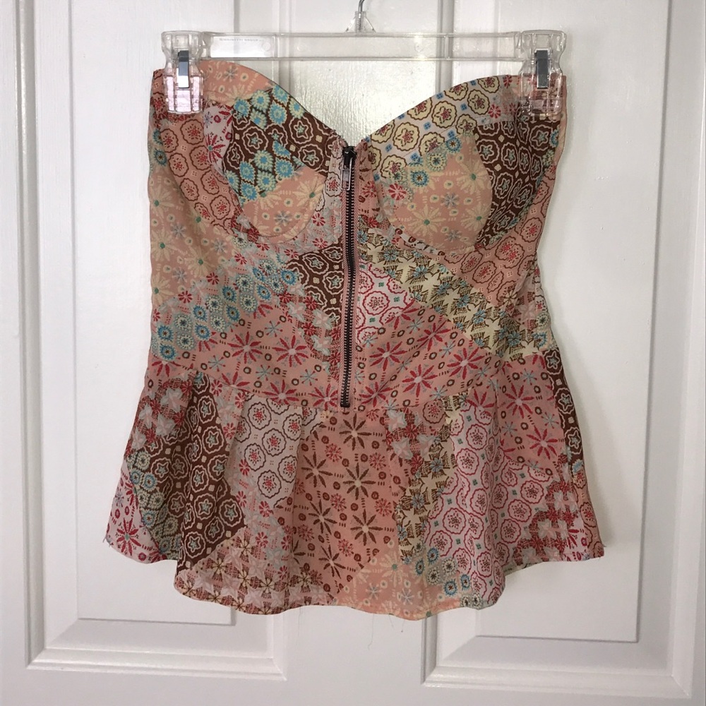 American Rag Small Strapless Peplum Top