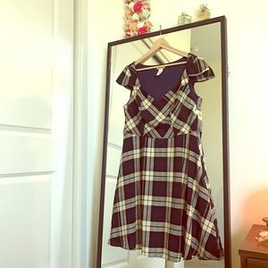 MODCLOTH Navy Plaid Dress
