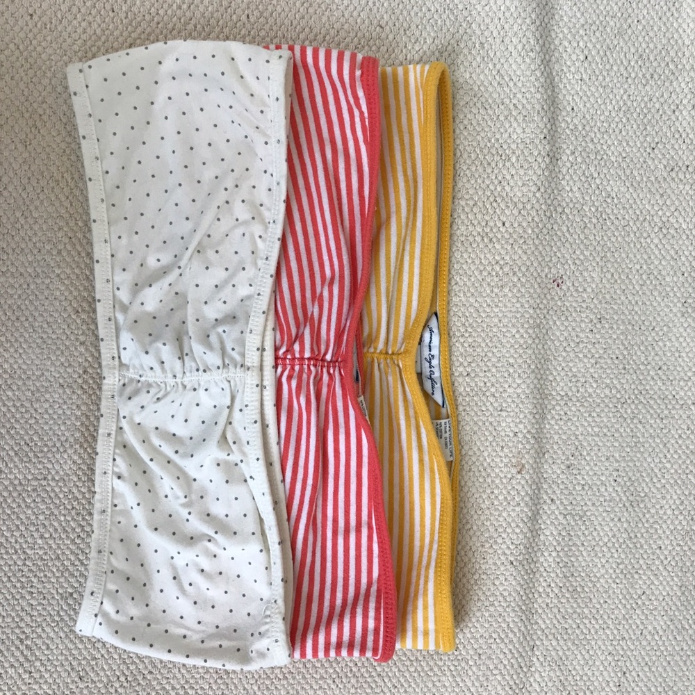Bandeau bundle: two stripped, one polka dot