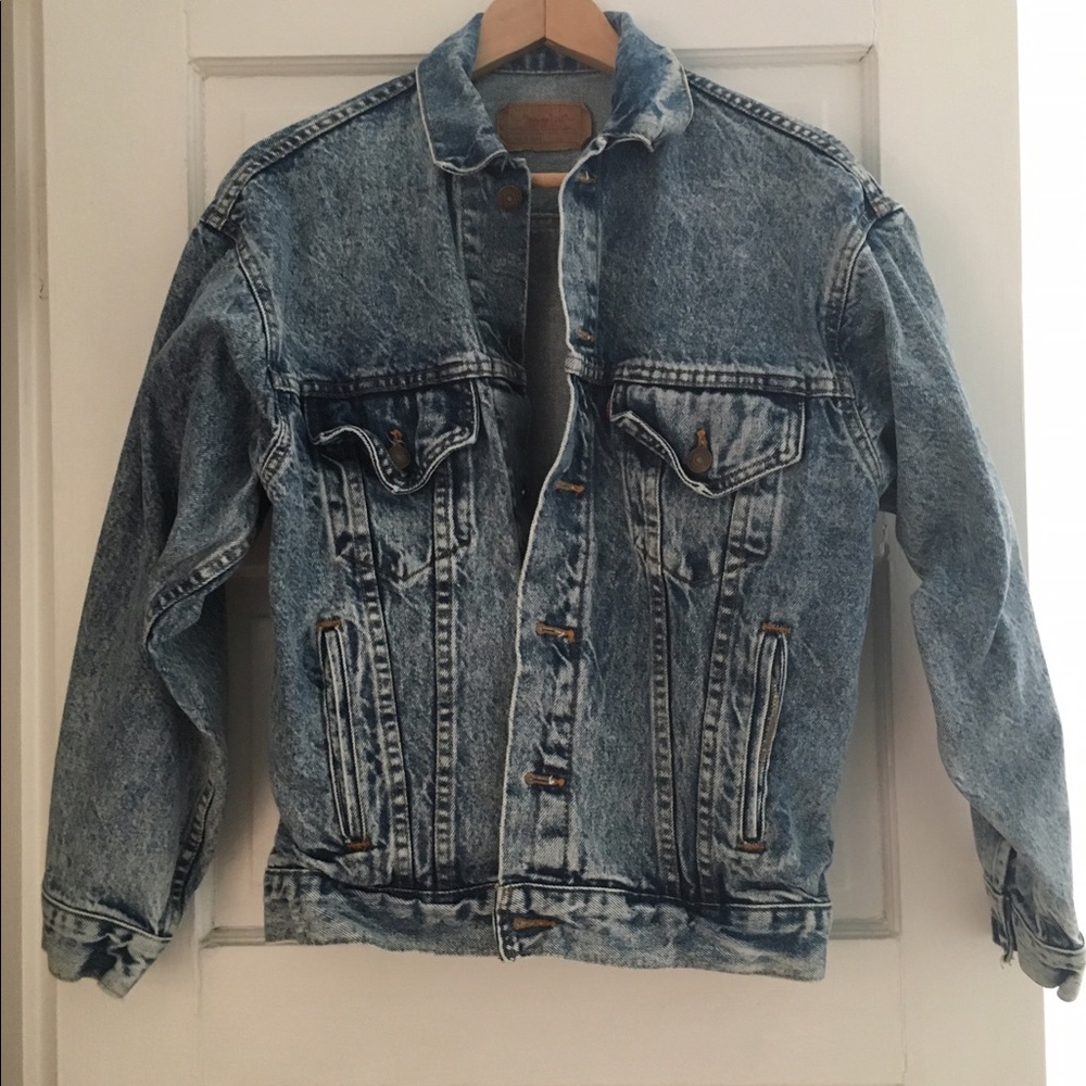 vintage 80s acid wash levi's denim jacket