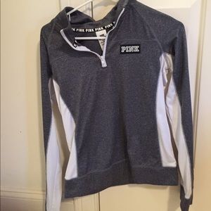 Pink Victoria secret grey dry fit quarter zip!! 💗