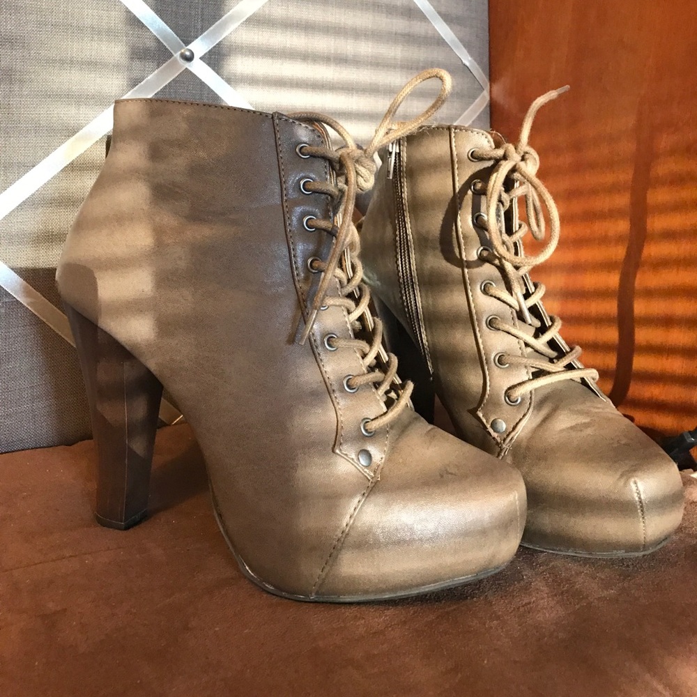 Lace up booties