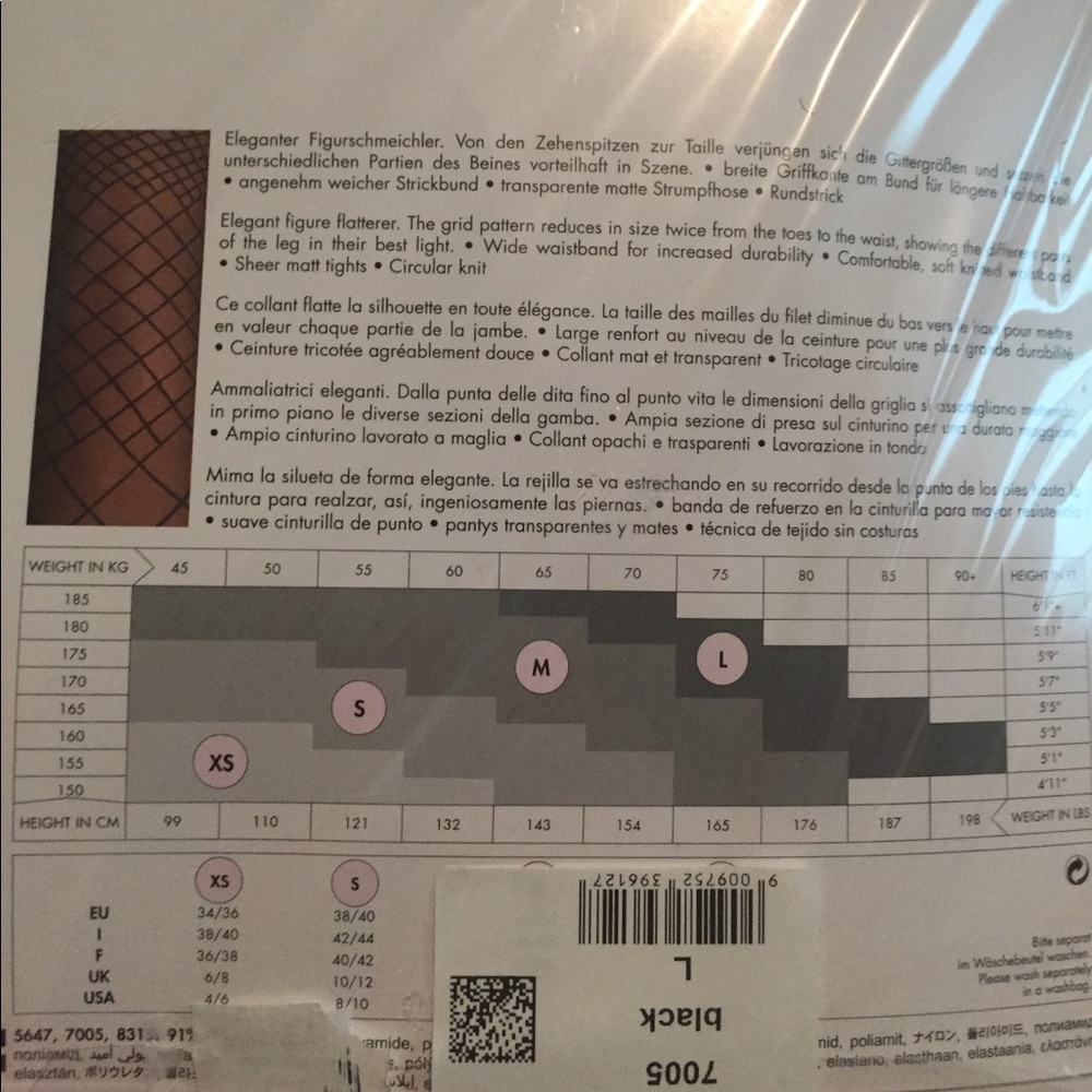 Wolford 'Karo' tights sz L - Picture 2 of 2