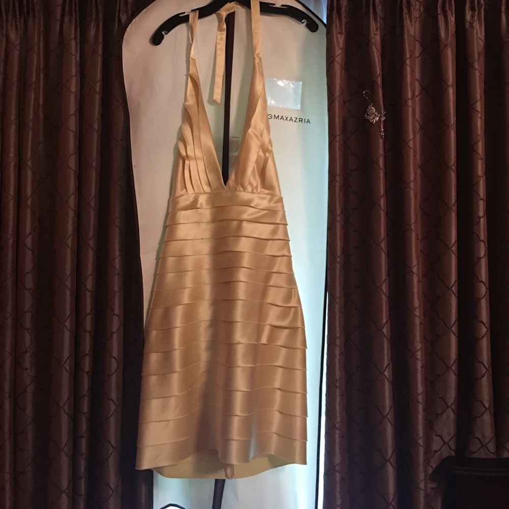 BCBGMaxaria yellow halter dress