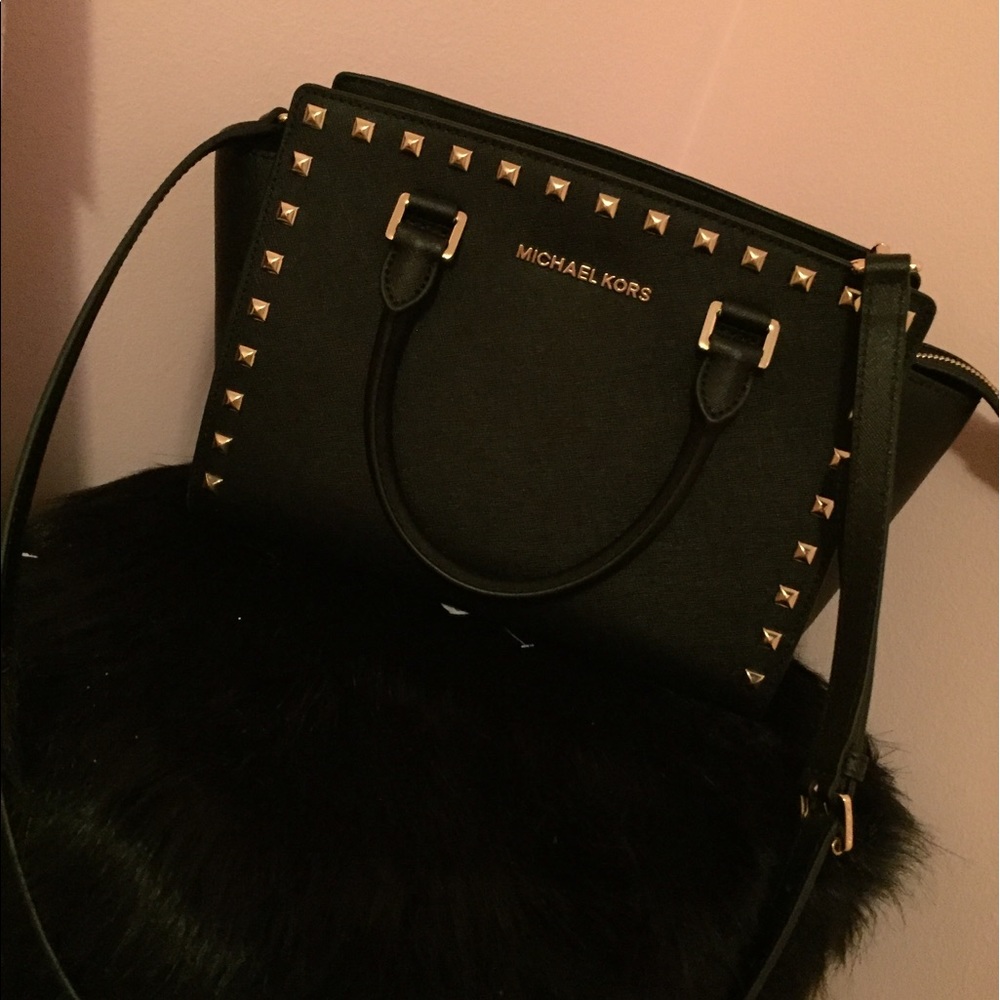 Michael Kors black studded Selma
