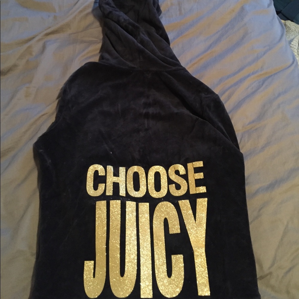Navy velvet juicy couture tracksuit/hoodie!!