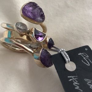 Amethyst Herkimer Diamond Sterling Silver Ring