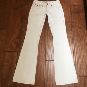 True Religion White Corduroy Boot Cut Jeans