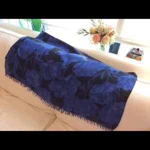 Royal blue and black scarf,  perfect for summer