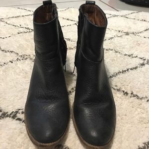 Madewell black leather booties.