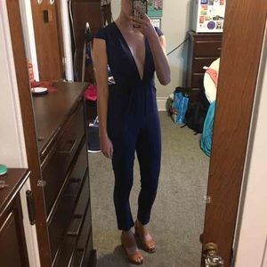 Deep v jumpsuit