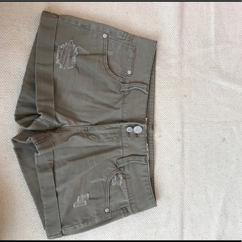 Tannish brown slightly distressed shorts