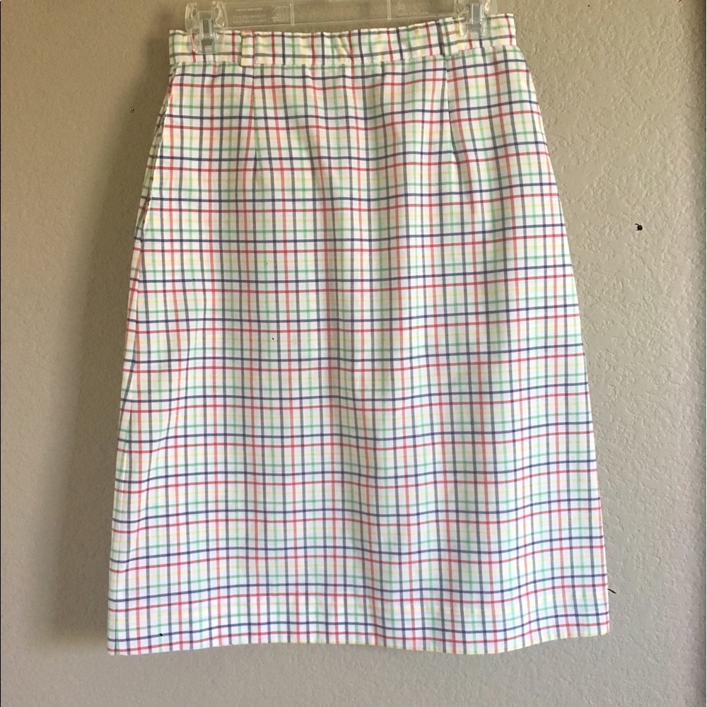 Multicolor Plaid Pencil Skirt