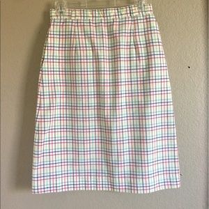 Multicolor Plaid Pencil Skirt