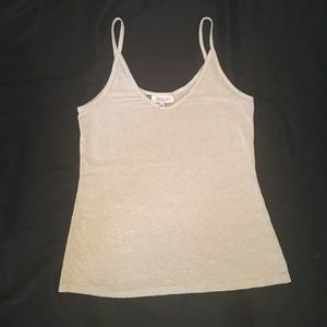 Jennifer Lopez gold and tan pin stripe top size M