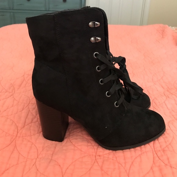 NEW black lace up booties - Picture 2 of 5