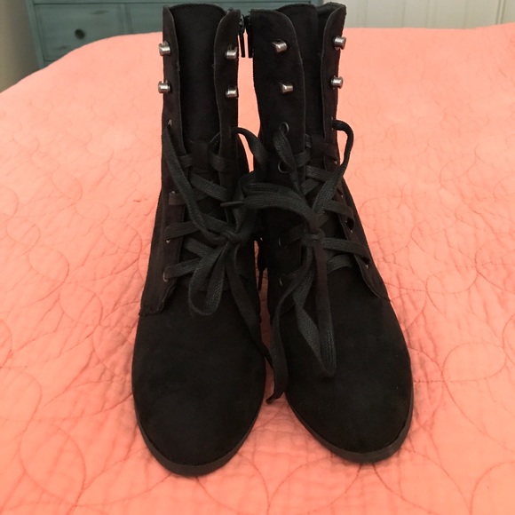 NEW black lace up booties - Picture 3 of 5