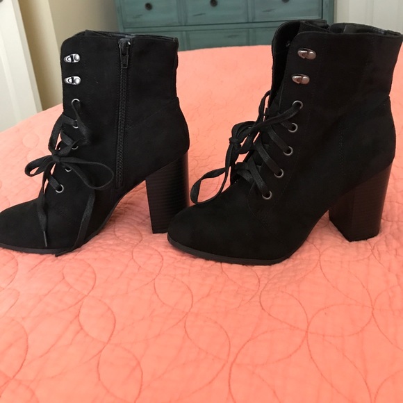 NEW black lace up booties - Picture 4 of 5