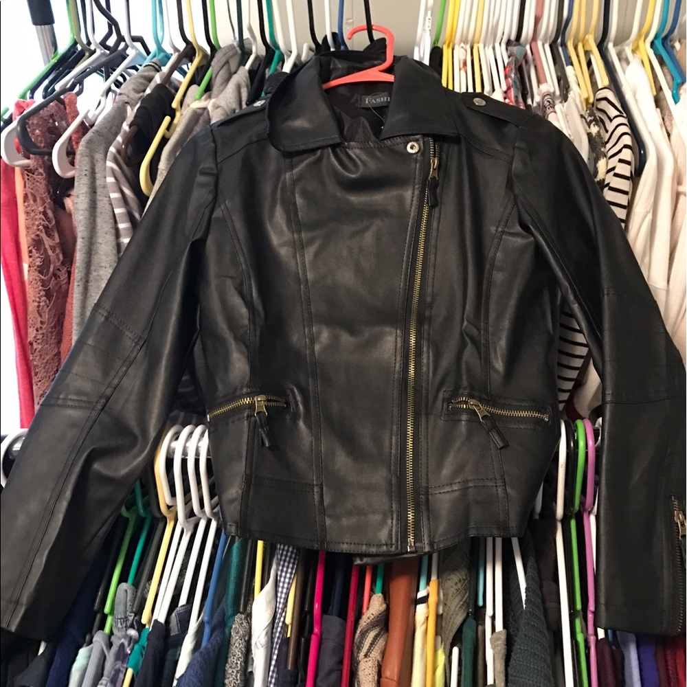 Black leather jacket