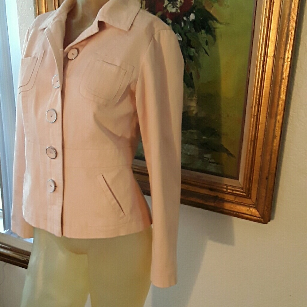 Chico's jacket nwot salmon pink sz 2 -4 - Picture 3 of 5