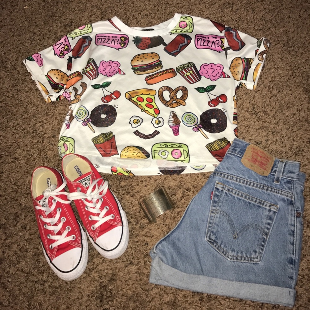 🍩🍕🍟Food Crop Top🌭🌮🍦