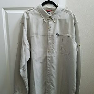 North Face Cream/tan button down shirt