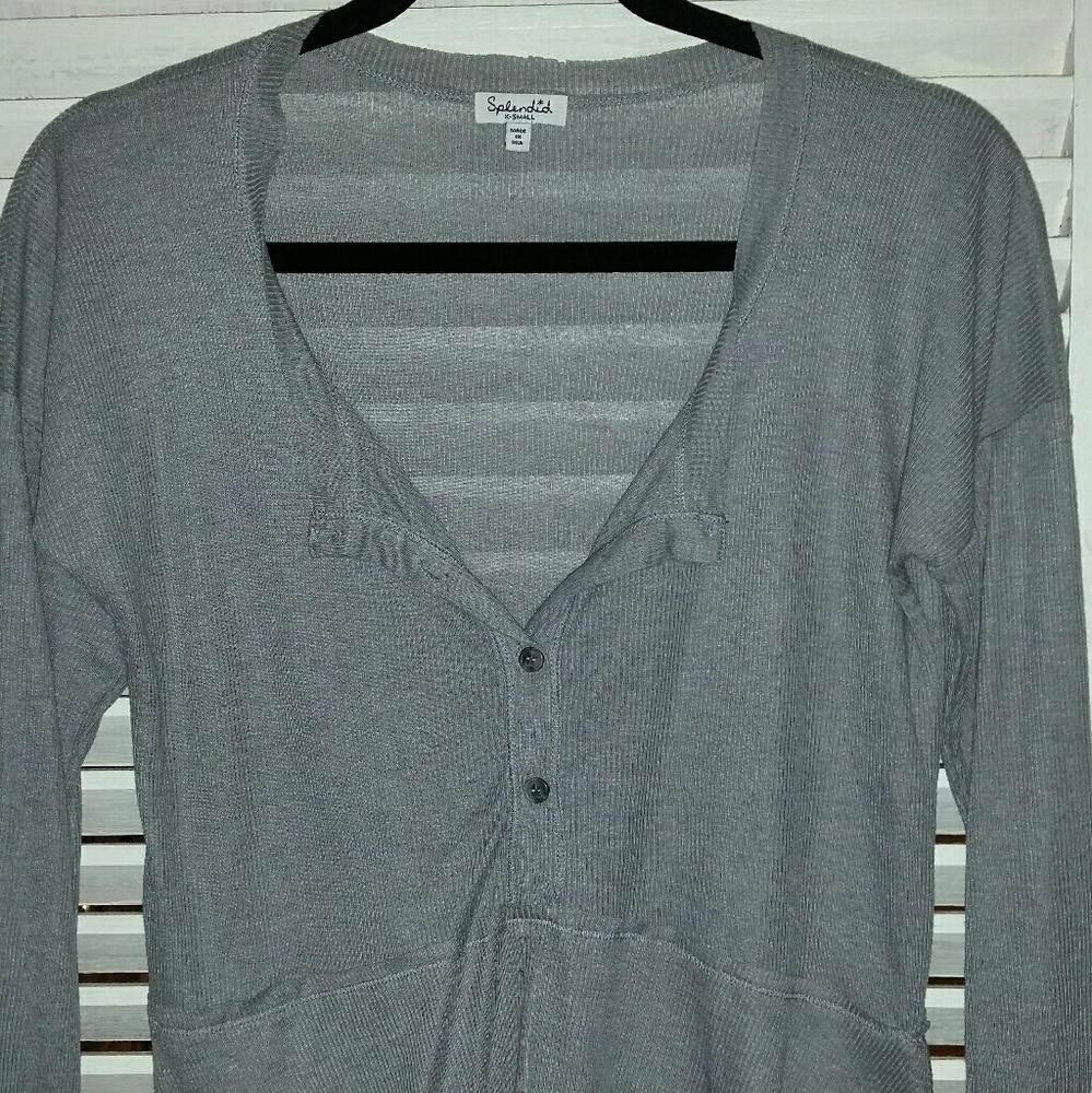 Splendid grey long sleeve shirt