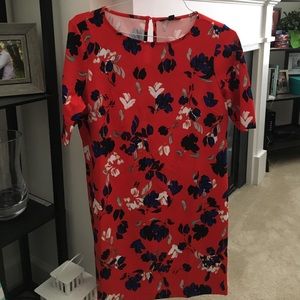 Red floral Banana Republic dress