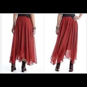 Free People Red Polka Dot Skirt