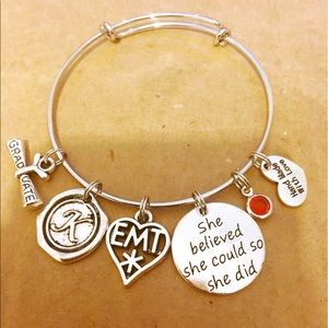EMT new graduate adjustable charm bracelet