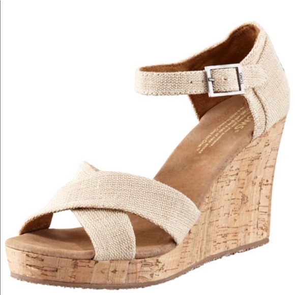 TOMS Shoes - TOMS new fabric cork wedge sandals