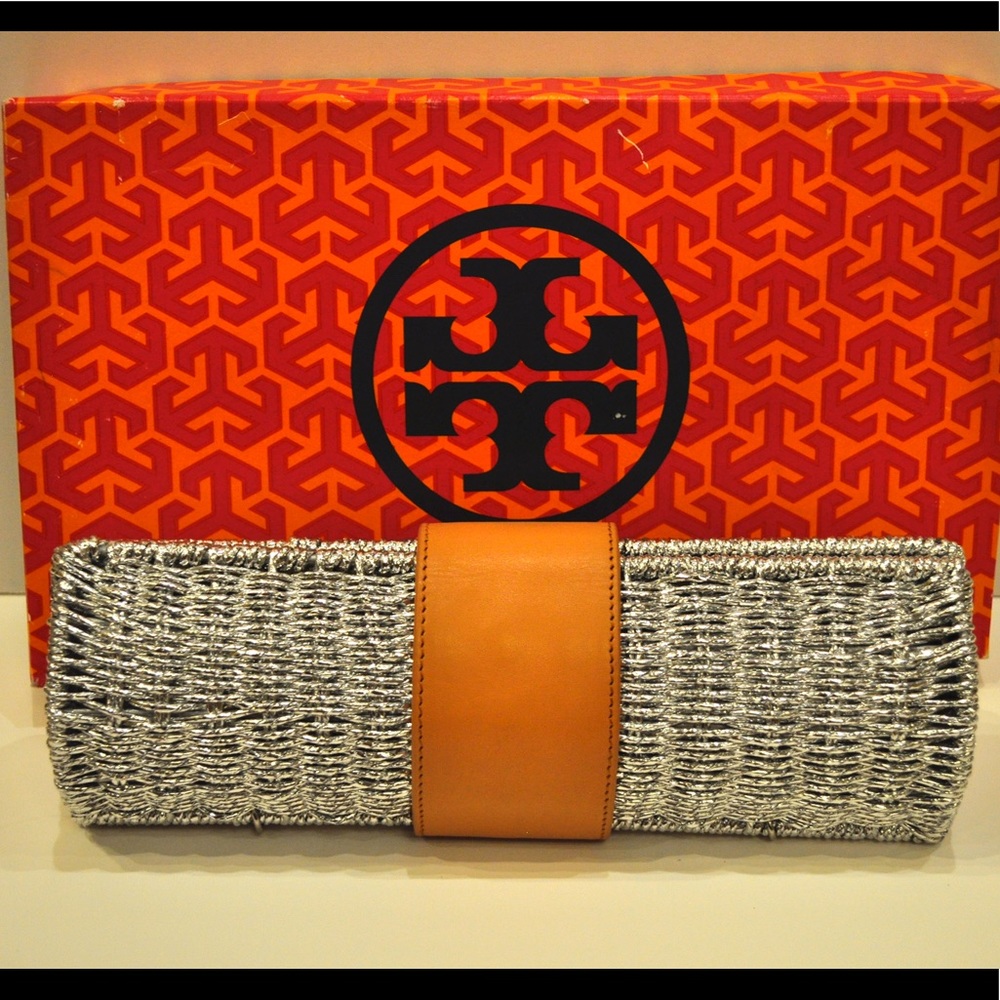Tory Burch Chunky metallic Straw Cylinder Clutch - Picture 7 of 7