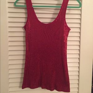Express red sequin tank