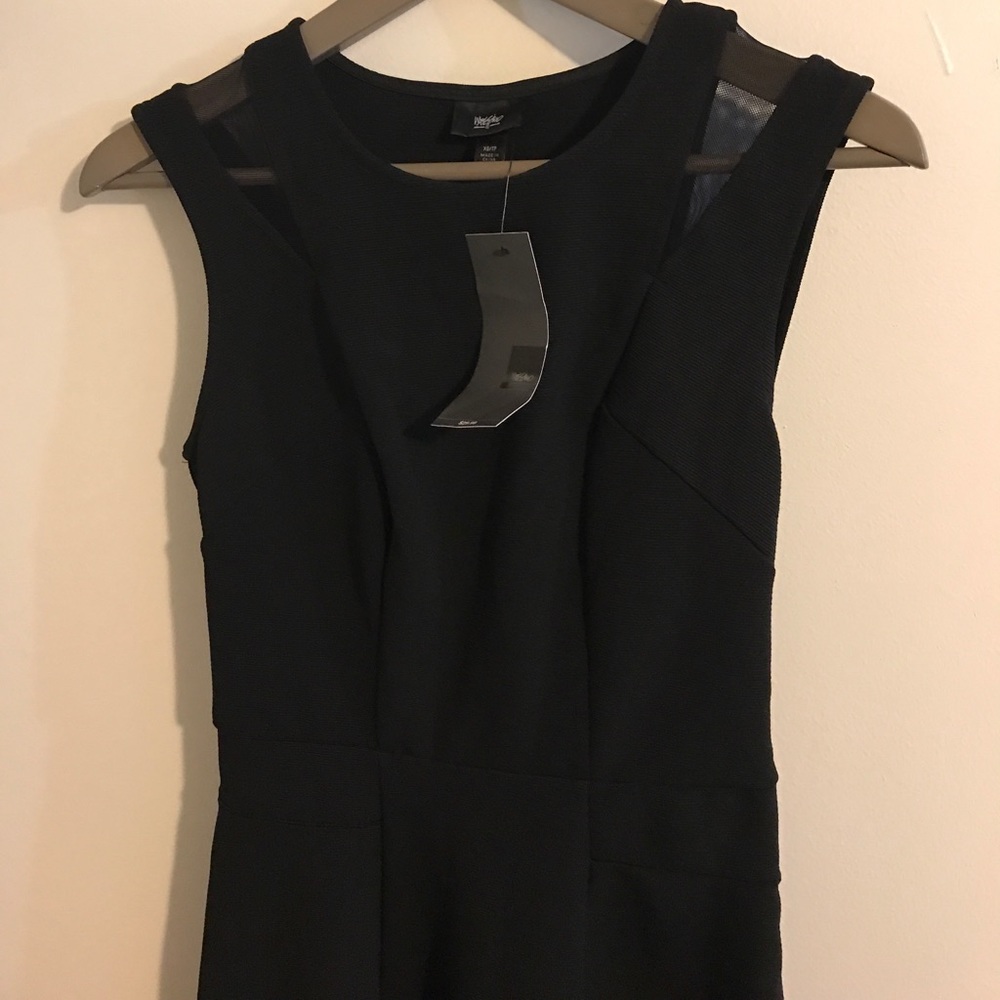 NWT shoulder mesh skater black dress - Picture 2 of 5