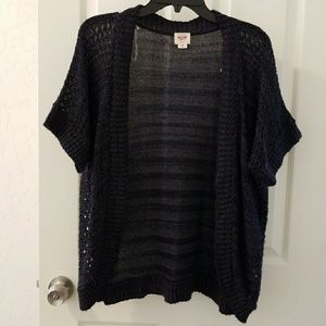 Black Short Sleeve Knit Cardigan Sweater XLG