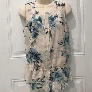 Ann Taylor Loft Petite Medium Floral Blouse