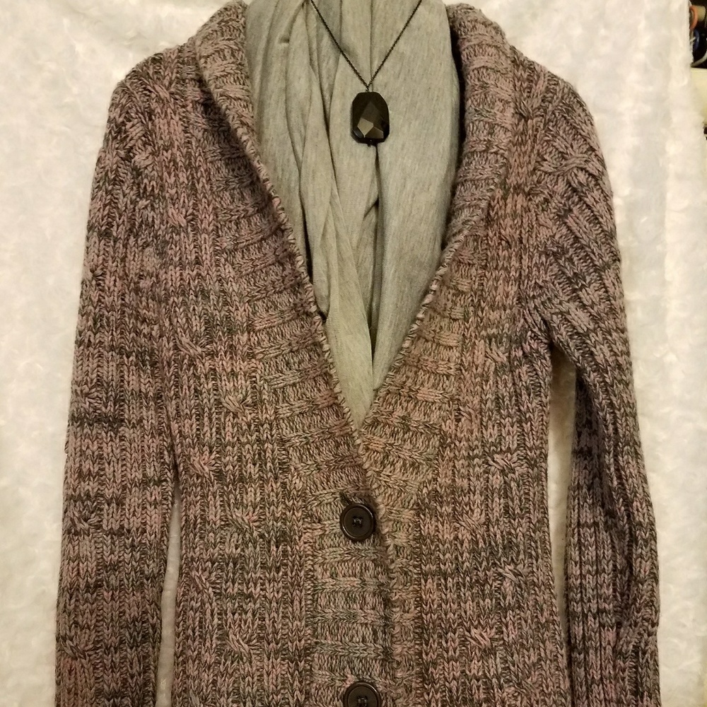 Love Pink and grey knitted cardigan - Picture 1 of 6