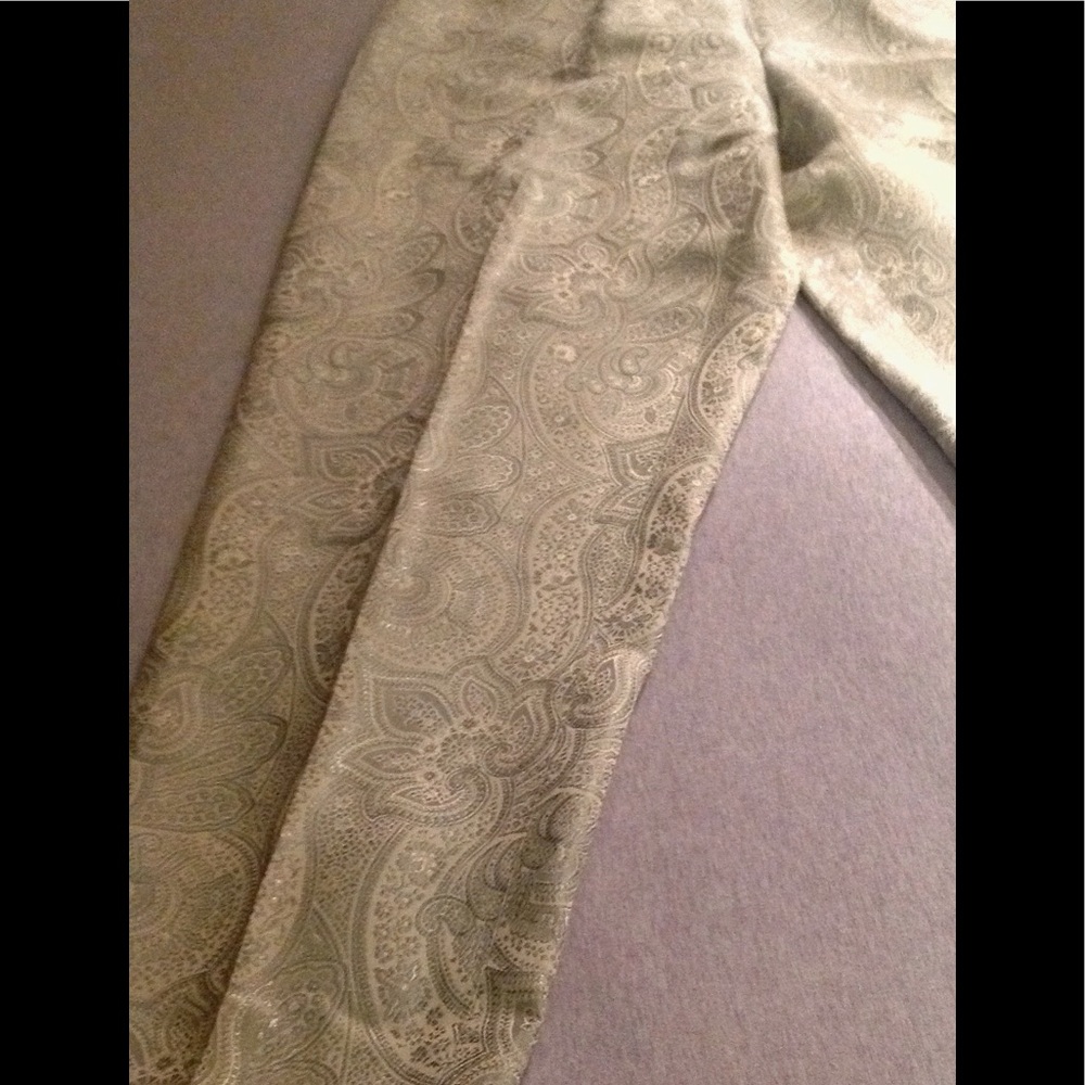 Paisley cream colored silky slacks