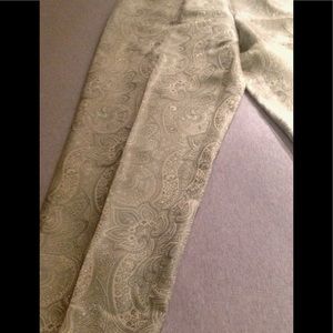 Paisley cream colored silky slacks
